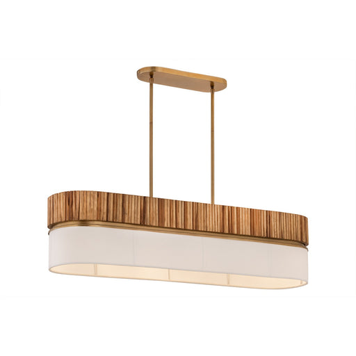 Nebri Five Light Linear Chandelier Legacy Brass