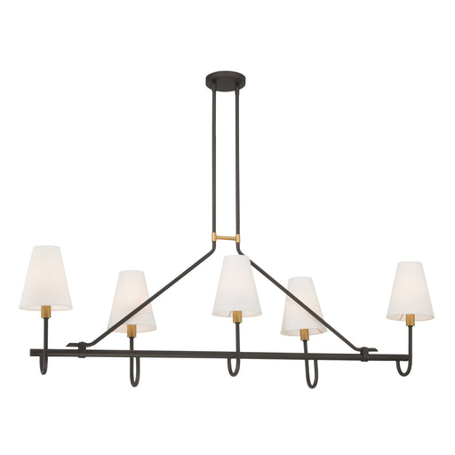 Bellforge Five Light Linear Chandelier Legacy Brass