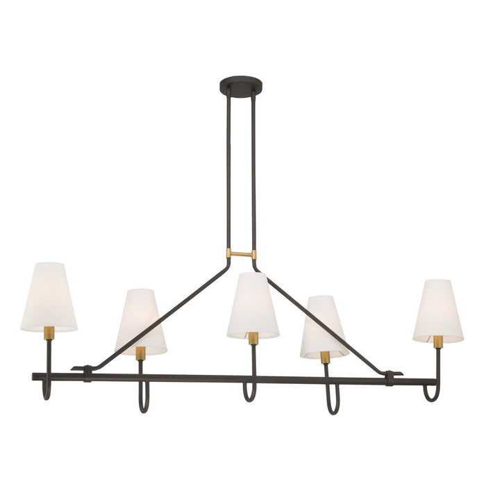Minka-Lavery - 12105-855 - Five Light Linear Chandelier - Bellforge - Legacy Brass