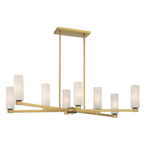 Wexmere Eight Light Linear Chandelier Legacy Brass