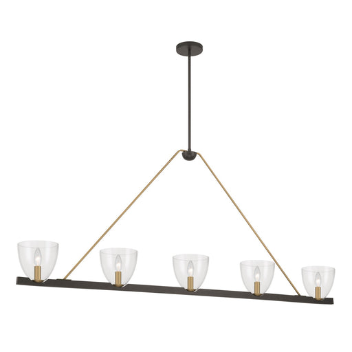 Noellea Five Light Linear Chandelier Dark Bronze