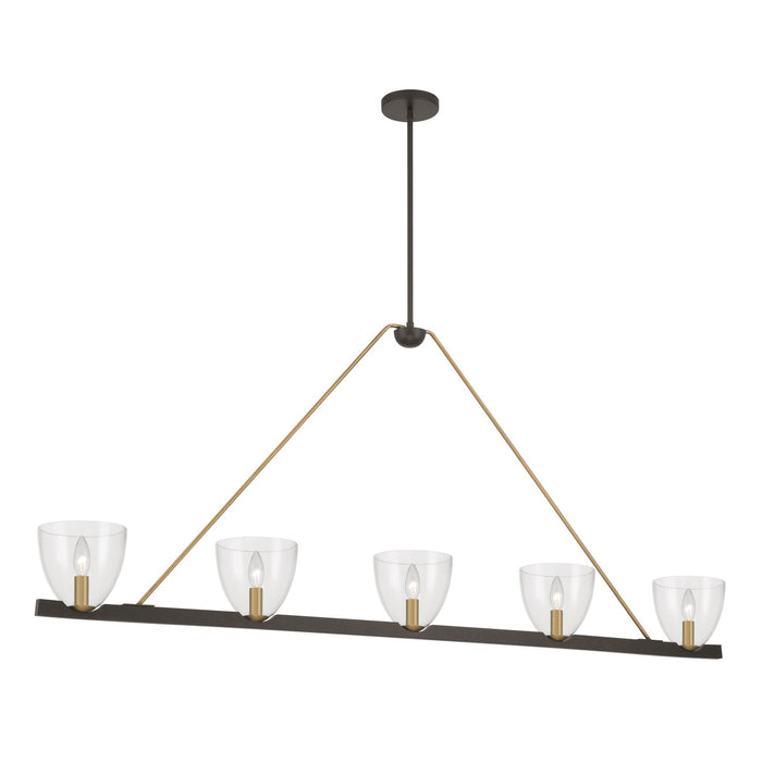Minka-Lavery - 12727-796 - Five Light Linear Chandelier - Noellea - Dark Bronze