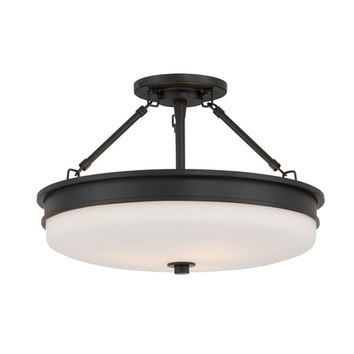Halora Three Light Semi-Flush Mount Dark Matte Black