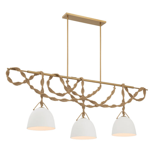 Cordón Three Light Linear Chandelier Legacy Brass