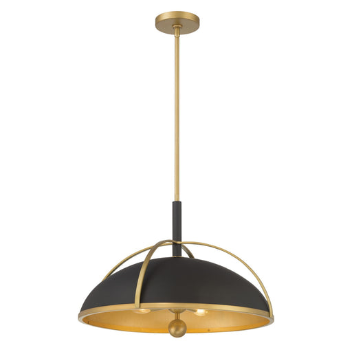 Yorkshire Four Light Pendant Dark Matte Black