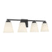 Millennium - 64004WG-MB - Four Light Vanity - Strayhan - Matte Black