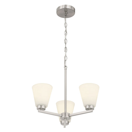 Strayhan Three Light Chandelier Brushed Nickel
