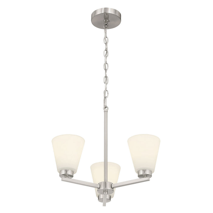 Millennium - 64103WG-BN - Three Light Chandelier - Strayhan - Brushed Nickel