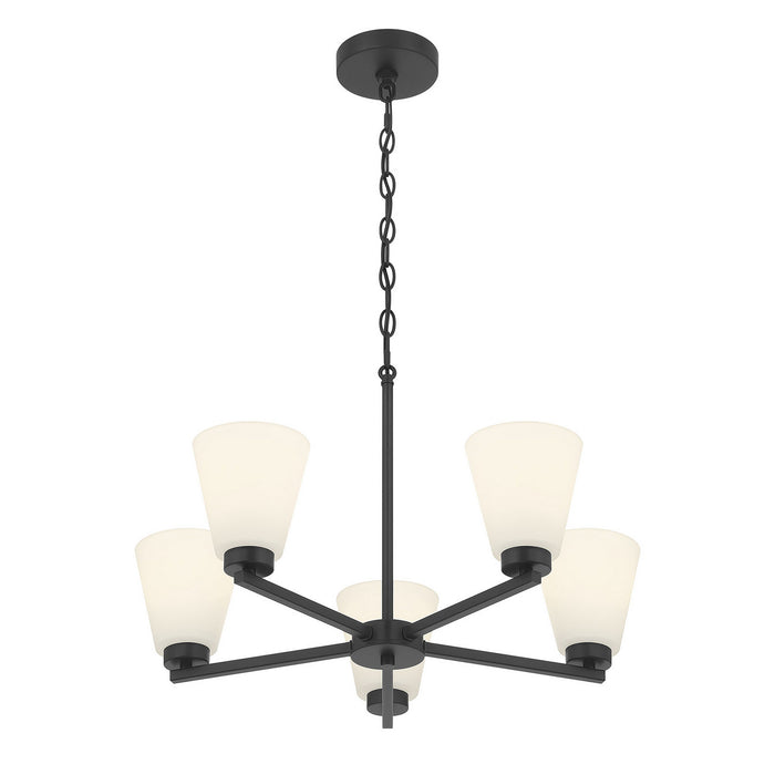 Millennium - 64105WG-MB - Five Light Chandelier - Strayhan - Matte Black