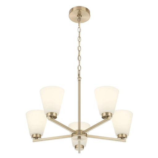 Strayhan Five Light Chandelier Modern Gold