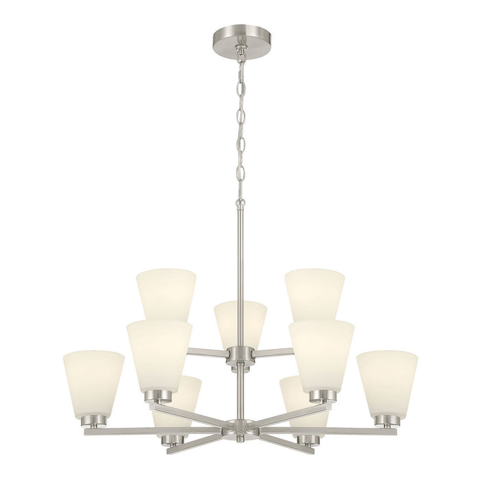 Millennium - 64109WG-BN - Nine Light Chandelier - Strayhan - Brushed Nickel
