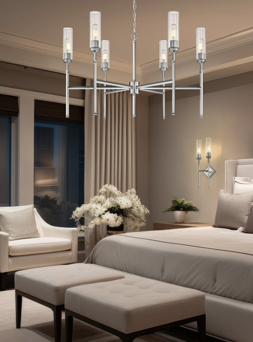Z-Lite - 3047-6BN - Six Light Chandelier - Esme - Brushed Nickel