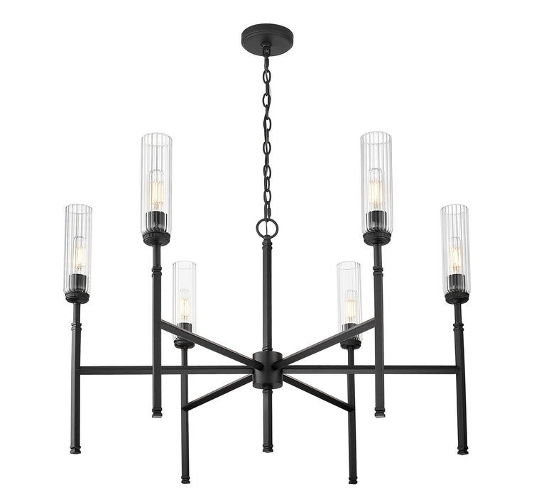 Z-Lite - 3047-6MB - Six Light Chandelier - Esme - Matte Black