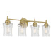 Millennium - 909104-VB - Four Light Vanity - Clarvyn - Vintage Brass
