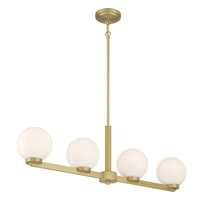 Millennium - 97104-VB - Four Light Linear Chandelier - Ardeva - Vintage Brass