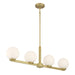 Millennium - 97104-VB - Four Light Linear Chandelier - Ardeva - Vintage Brass