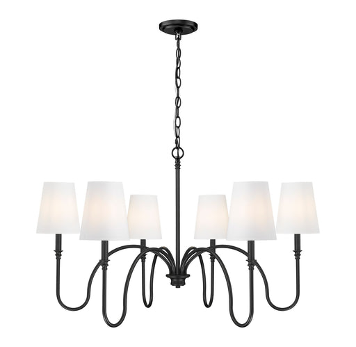 Jisele Six Light Chandelier Matte Black