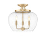 Z-Lite - 473SF-BBR - Three Light Semi Flush Mount - Joliet - Burnished Brass