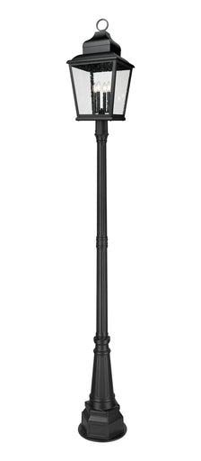 Raphael Four Light Outdoor Post Mount Sand Black