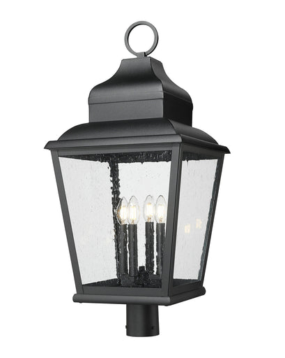 Raphael Four Light Outdoor Post Mount Sand Black