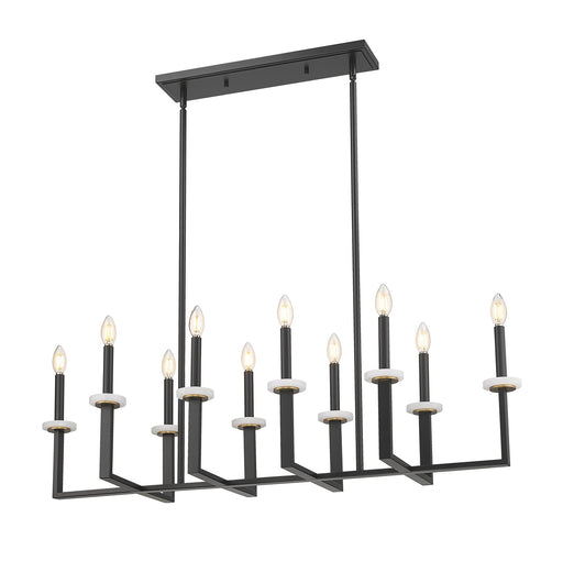 Z-Lite - 6100-10L-MB - Ten Light Linear Chandelier - Gaultier - Matte Black+Mordern Gold