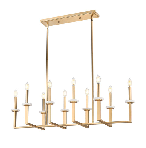 Gaultier Ten Light Linear Chandelier Mordern Gold