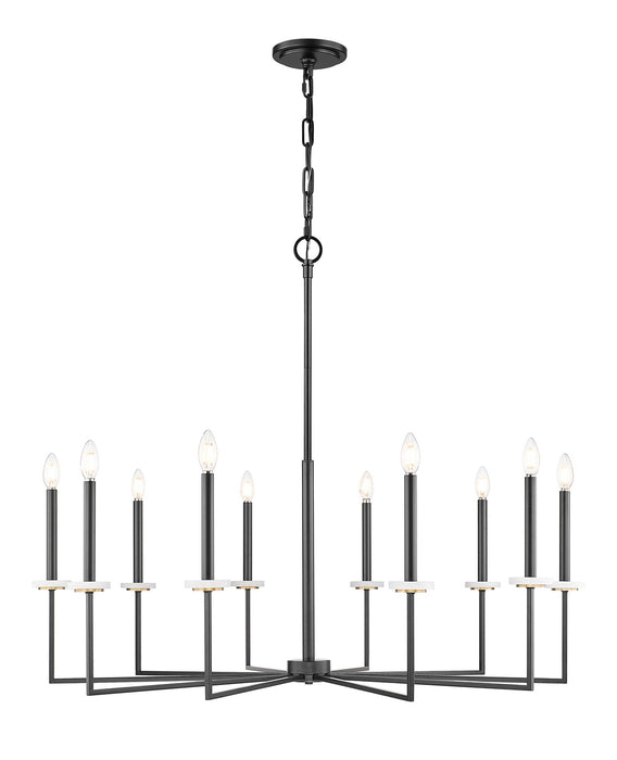 Z-Lite - 6100-10MB - Ten Light Chandelier - Gaultier - Matte Black+Mordern Gold