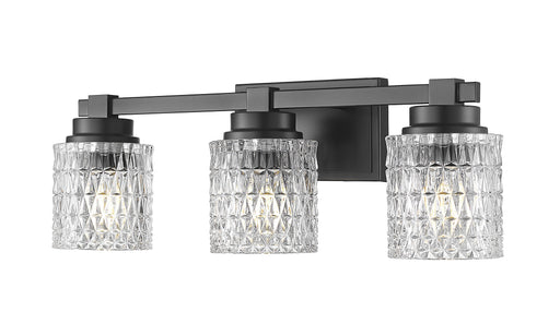 Jacqueline Three Light Vanity Matte Black