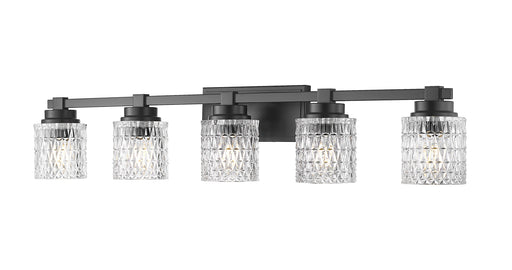 Jacqueline Five Light Vanity Matte Black
