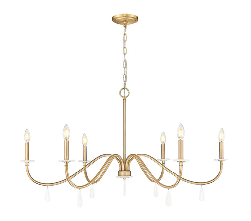 Toussant Six Light Chandelier Mordern Gold