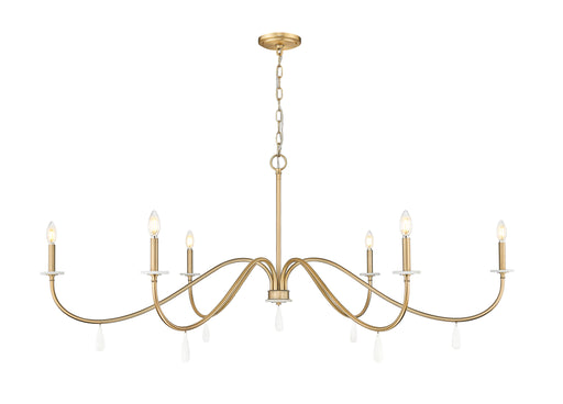 Toussant Six Light Chandelier Mordern Gold