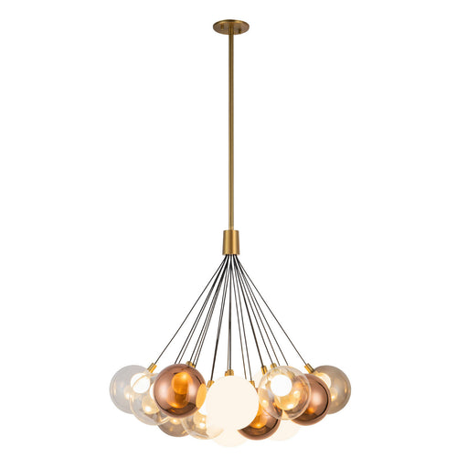 Bolla LED Chandelier Brushed Gold/Mixed Glass