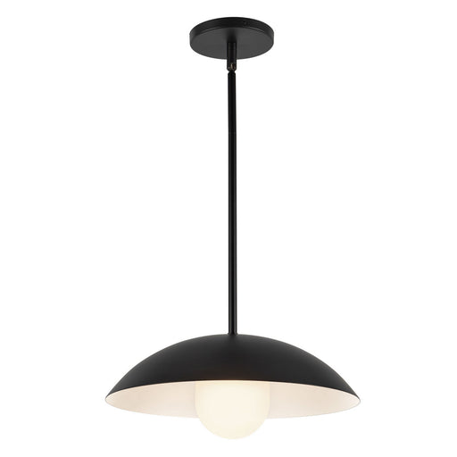 Kuzco Lighting - PD10814-BK/OP - One Light Pendant - Umbra - Black/Opal Glass