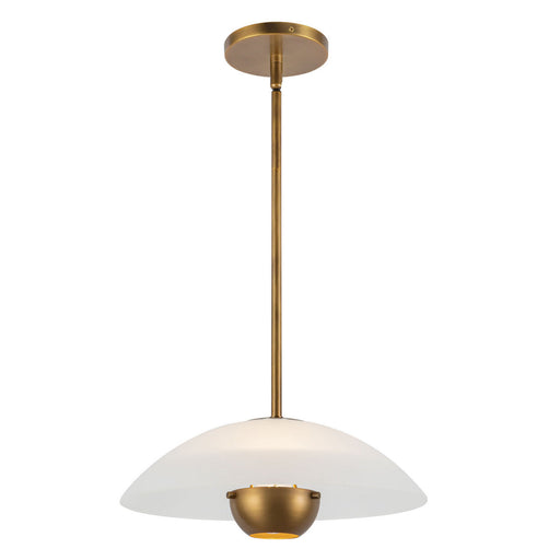 Kuzco Lighting - PD11914-OP/VB - One Light Pendant - Umbra - Opal Glass/Vintage Brass