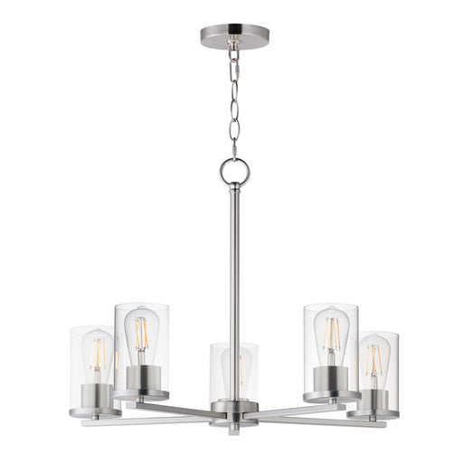 Lateral Five Light Chandelier Satin Nickel