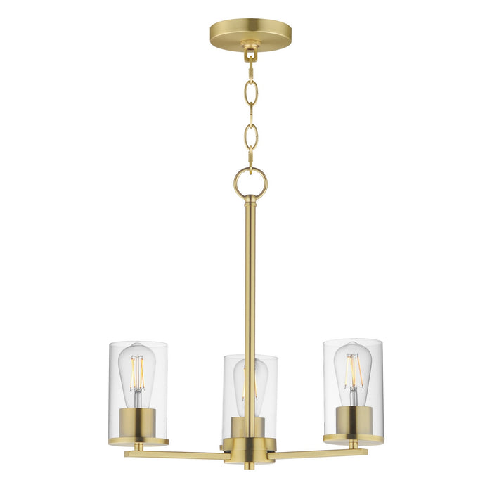 Maxim - 10287CLSBR - Three Light Chandelier - Lateral - Satin Brass