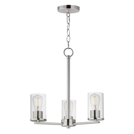 Lateral Three Light Chandelier Satin Nickel
