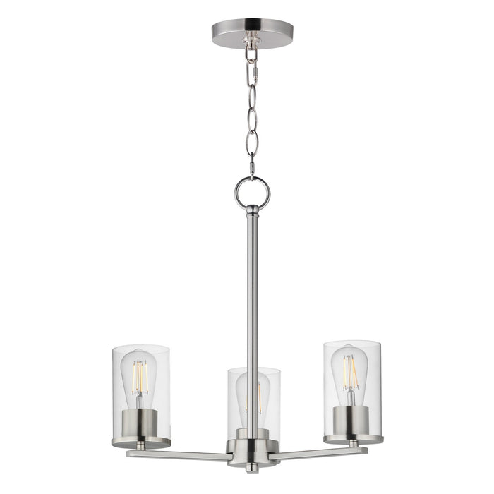 Maxim - 10287CLSN - Three Light Chandelier - Lateral - Satin Nickel