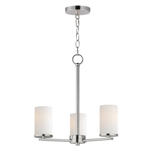 Lateral Three Light Chandelier Satin Nickel