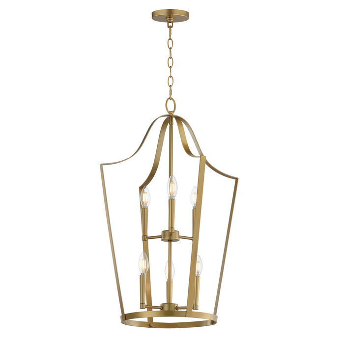 Maxim - 10426NAB - Six Light Pendant - Arden - Natural Aged Brass