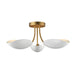 Maxim - 10823WTNAB - Three Light Semi Flush Mount - Maris - White/Natural Aged Brass