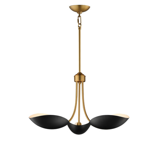 Maxim - 10824BKNAB - Three Light Pendant - Maris - Black / Natural Aged Brass