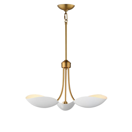 Maxim - 10824WTNAB - Three Light Pendant - Maris - White/Natural Aged Brass