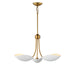 Maxim - 10824WTNAB - Three Light Pendant - Maris - White/Natural Aged Brass