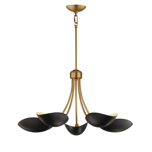 Maxim - 10825BKNAB - Five Light Chandelier - Maris - Black / Natural Aged Brass