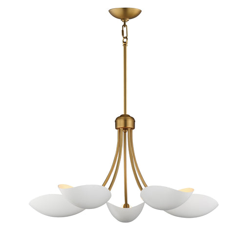 Maxim - 10825WTNAB - Five Light Chandelier - Maris - White/Natural Aged Brass