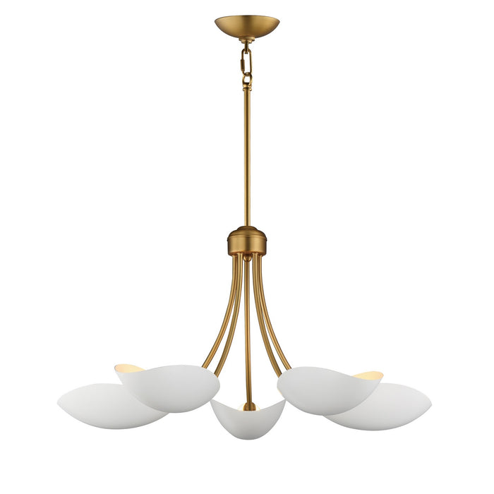 Maxim - 10825WTNAB - Five Light Chandelier - Maris - White/Natural Aged Brass