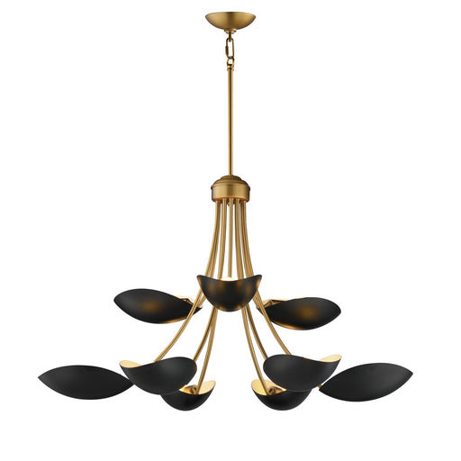Maxim - 10829BKNAB - Nine Light Chandelier - Maris - Black / Natural Aged Brass