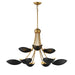 Maxim - 10829BKNAB - Nine Light Chandelier - Maris - Black / Natural Aged Brass