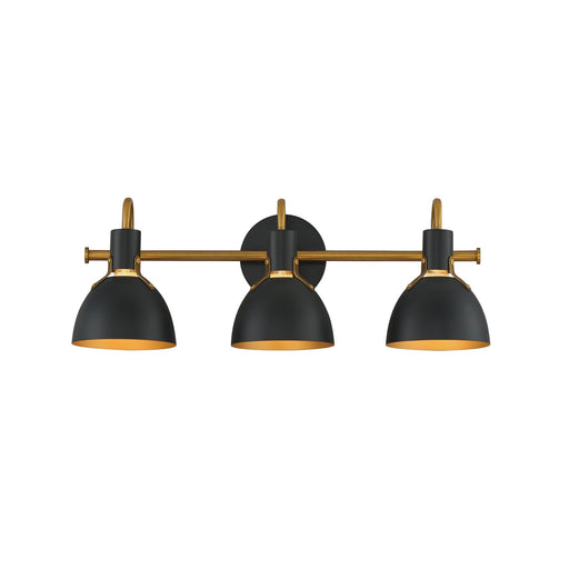 Maxim - 12343BKAB - Three Light Wall Sconce - Dusk - Black / Antique Brass